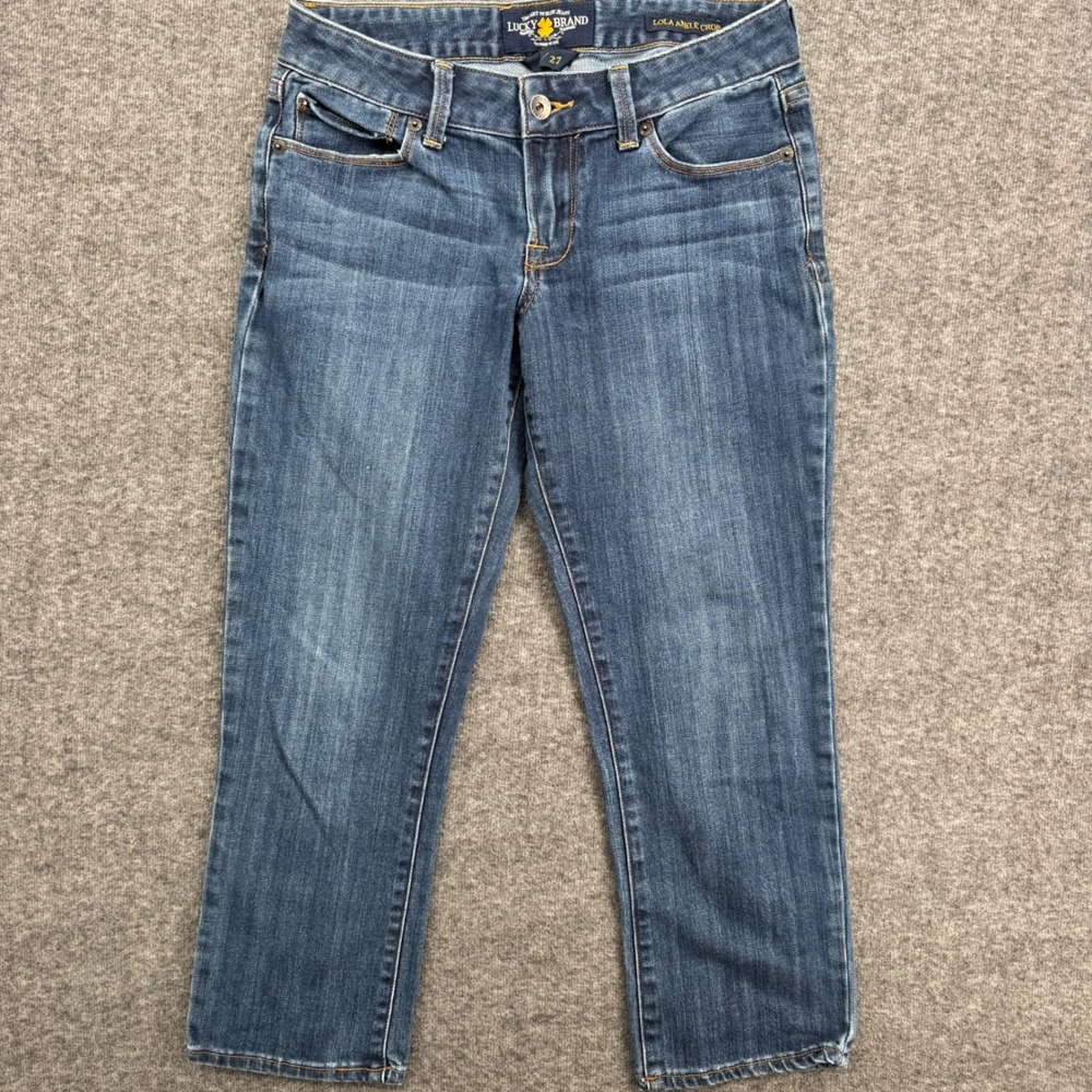 Lucky Brand Lola Ankle Crop Jeans Womens 27 Medium Wash Mid Rise Straight Leg
